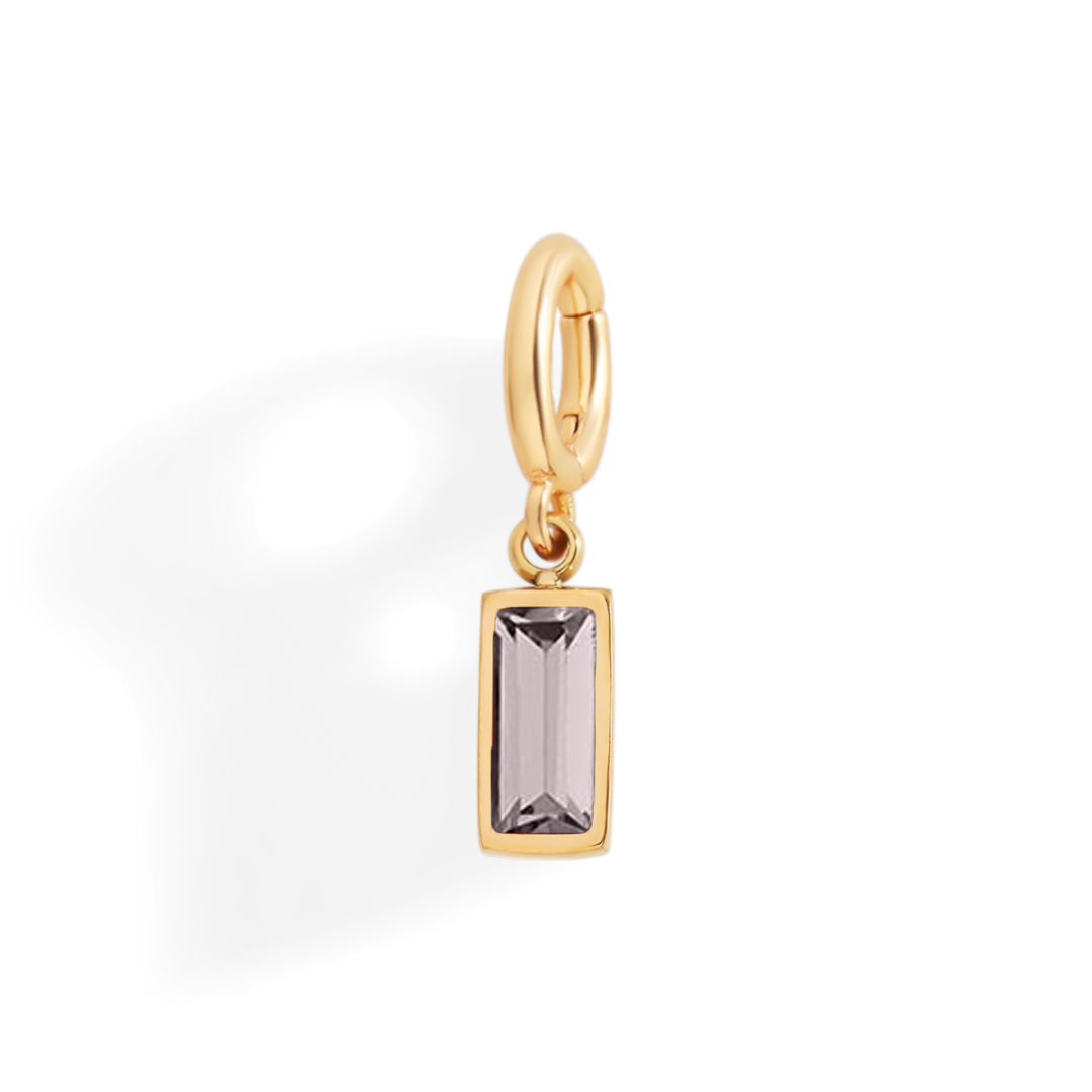 Charm con pietra di nascita baguette delicato