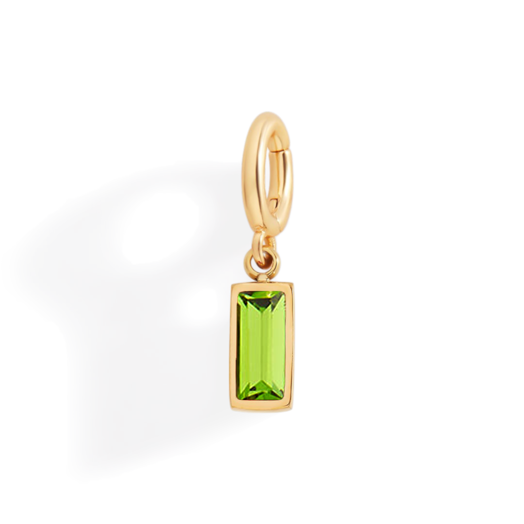 Charm con pietra di nascita baguette delicato