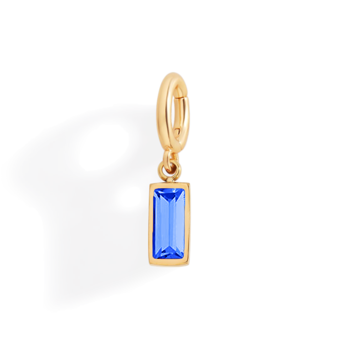 Charm con pietra di nascita baguette delicato