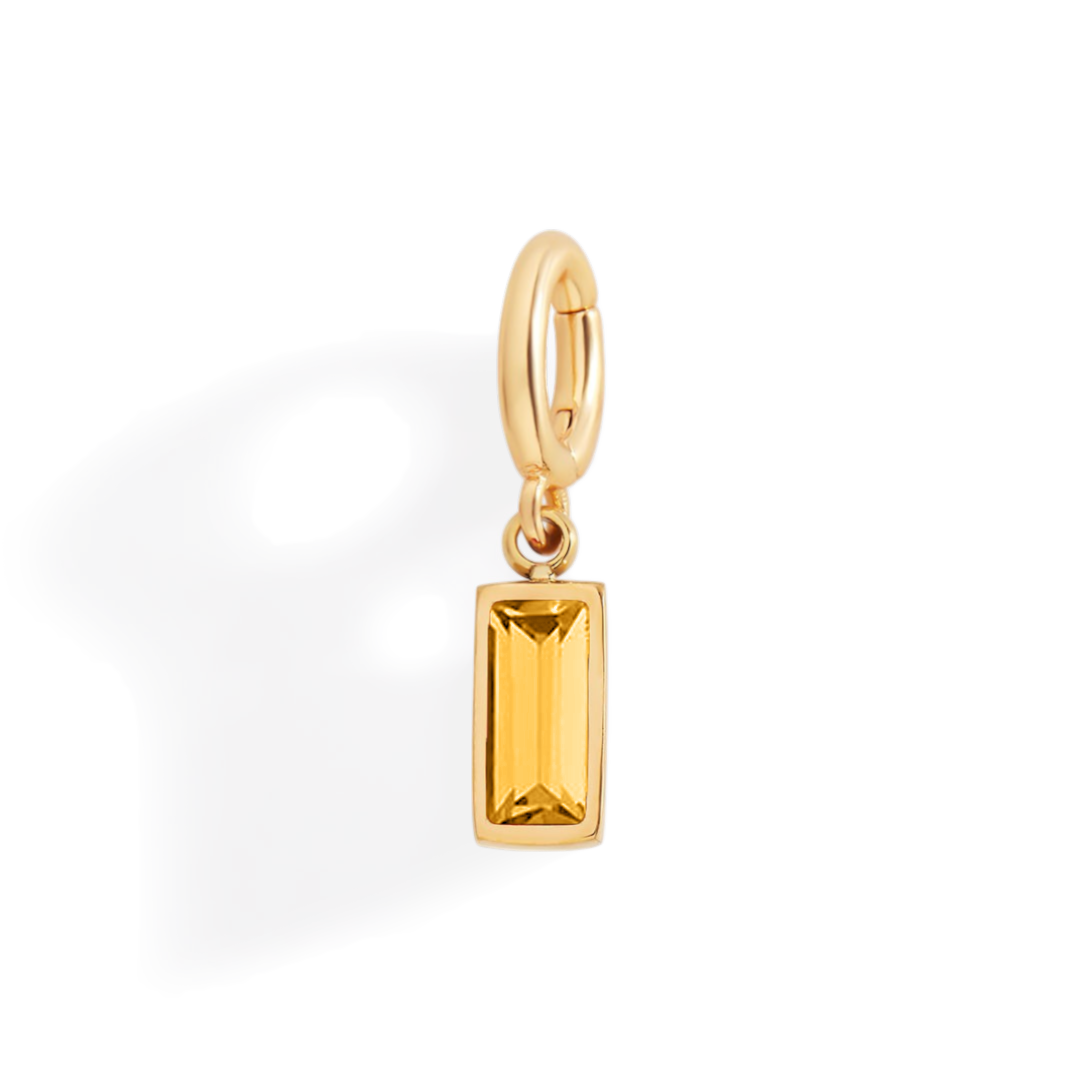 Charm con pietra di nascita baguette delicato