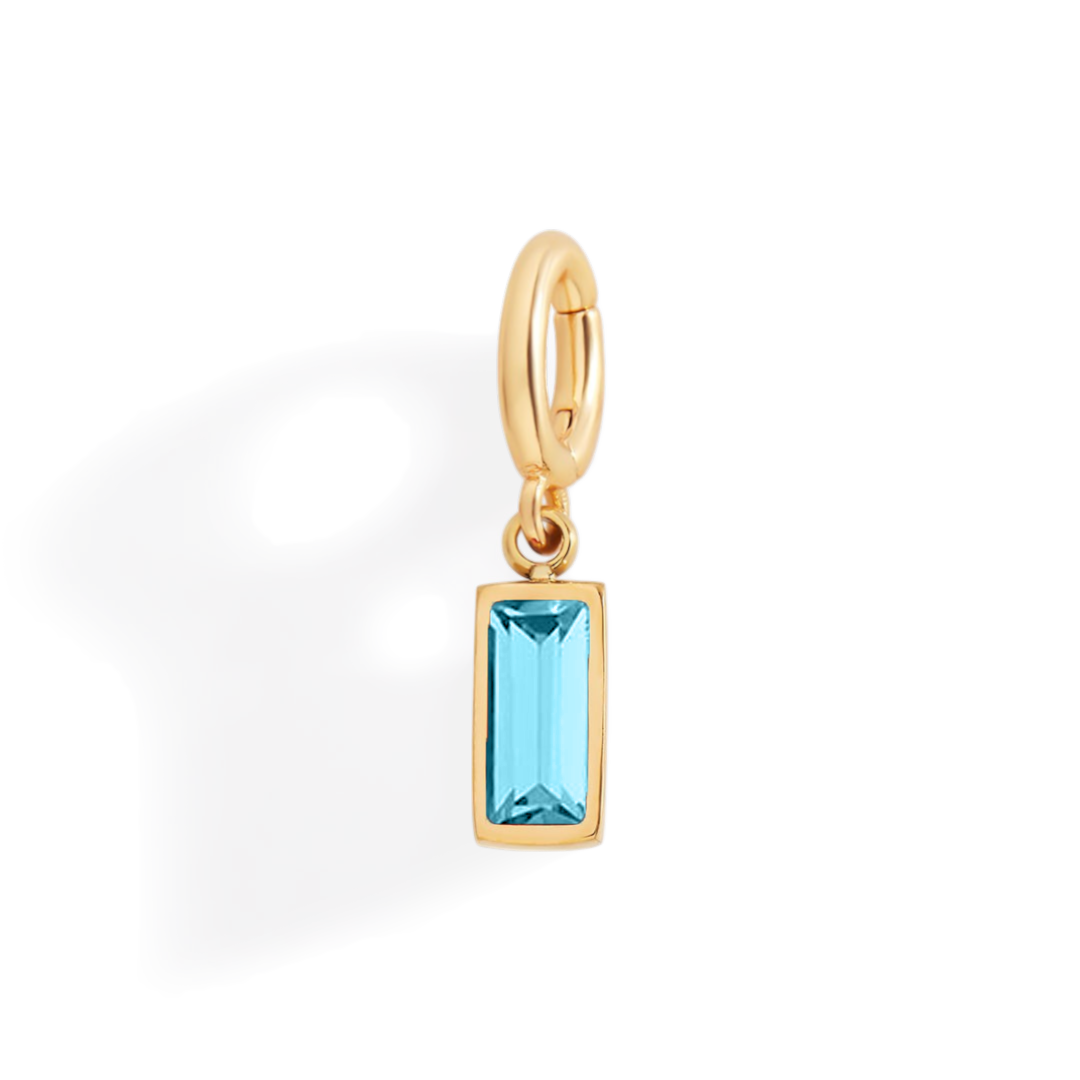 Charm con pietra di nascita baguette delicato