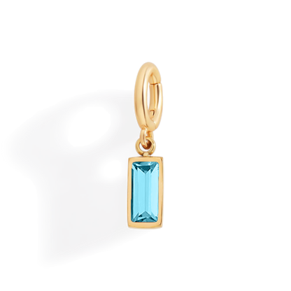 Charm con pietra di nascita baguette delicato