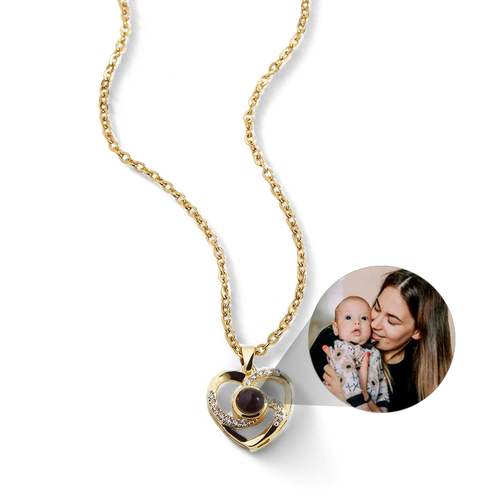 Centro de mi corazón Pave Foto Collar