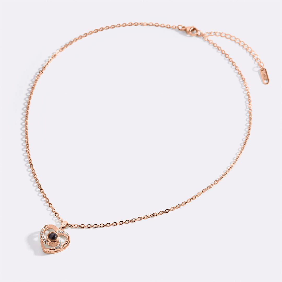 Centro de mi corazón Pave Foto Collar