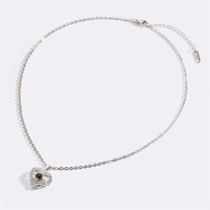 Centro de mi corazón Pave Foto Collar