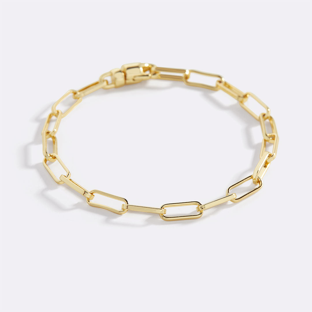 Bracciale a catena tipo paperclip a maglie aperte