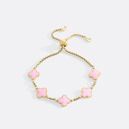 Bracciale smaltato a quadrifoglio