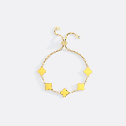 Bracciale smaltato a quadrifoglio