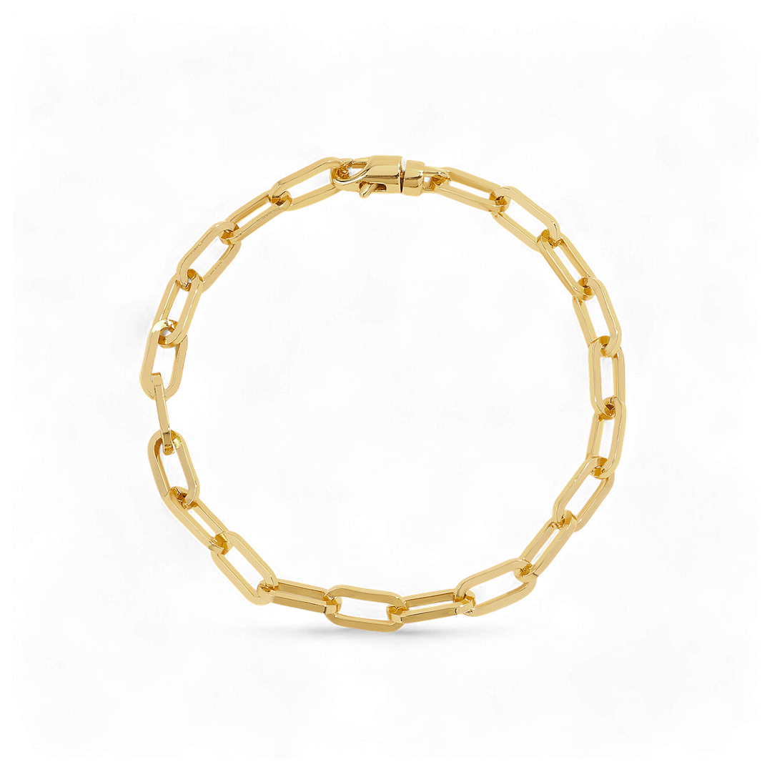 Bracciale a catena tipo paperclip a maglie aperte