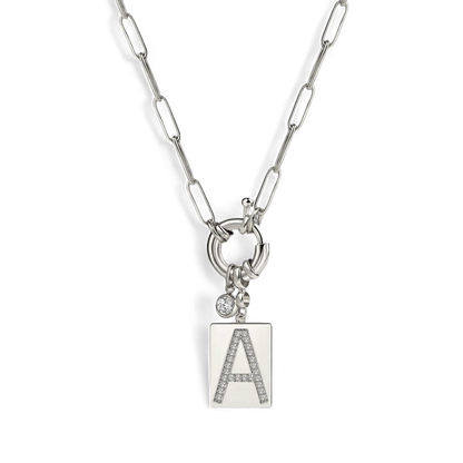 Collar con colgante de iniciales y cadena de clip