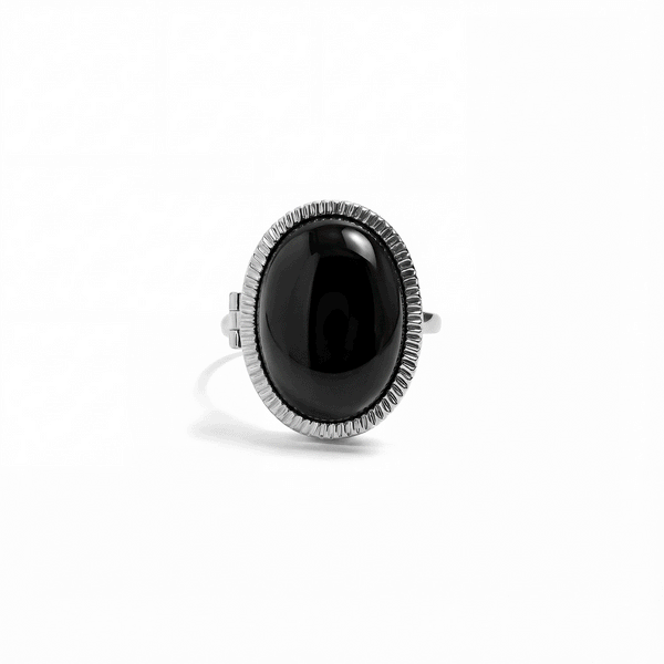 Anillo Medallón Personalizado con Piedras Semipreciosas