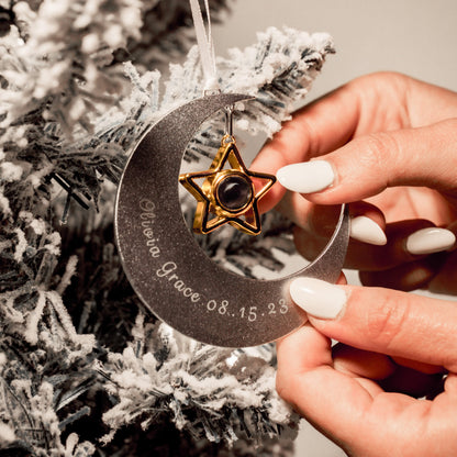 Adorno personalizado con foto de estrella creciente