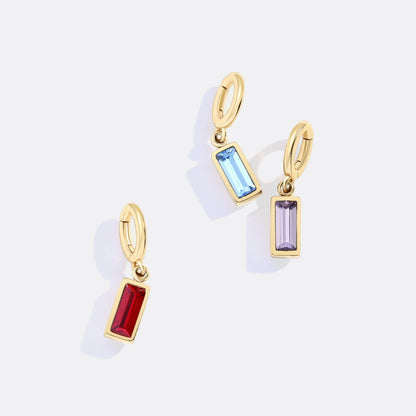Charm con pietra di nascita baguette delicato
