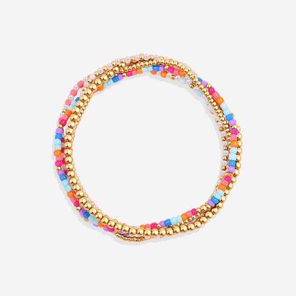 Set estivo di bracciali a perline da impilare