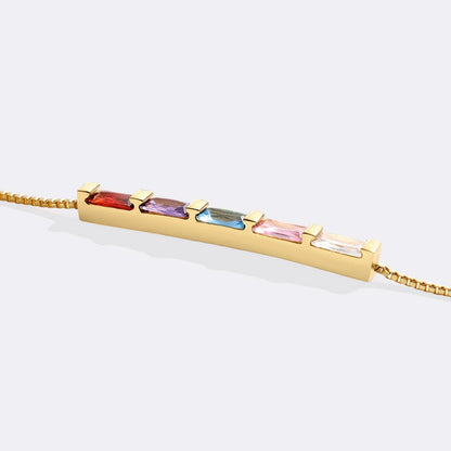 Pulsera arcoíris con piedra de nacimiento