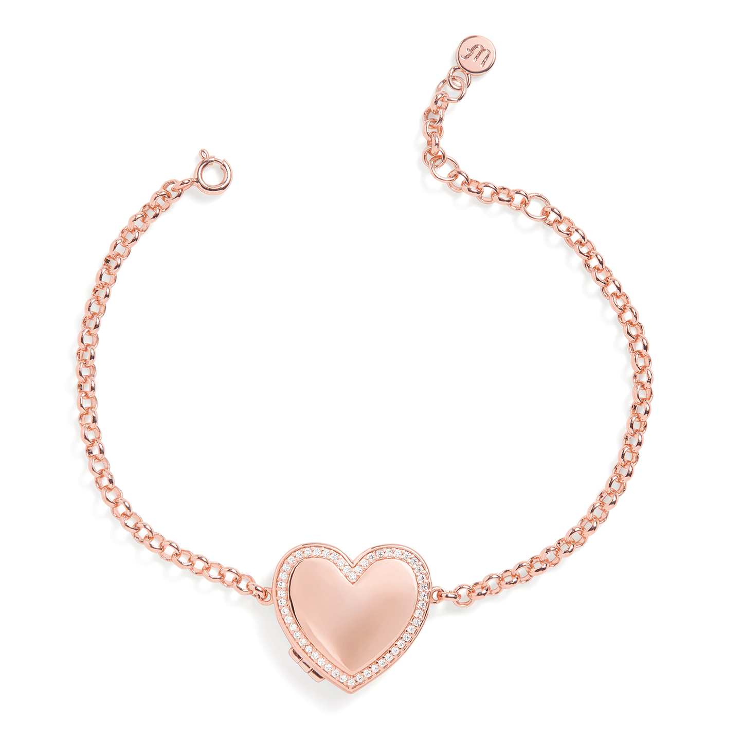 Pulsera con medallón de corazón personalizado
