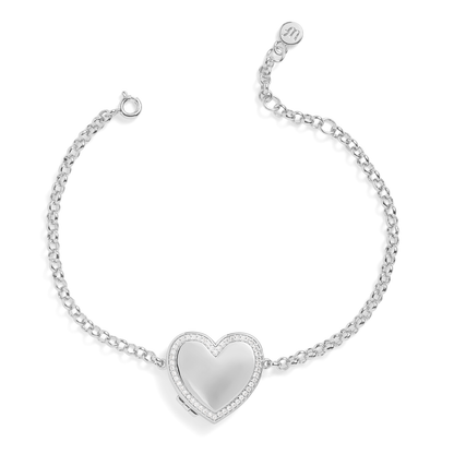 Pulsera con medallón de corazón personalizado