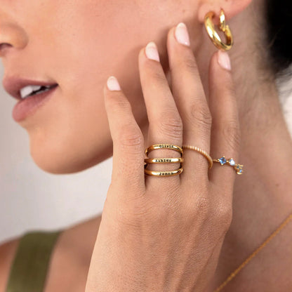 Tiny Stackable Name Ring