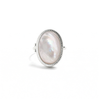 Anillo medallón de nácar personalizado