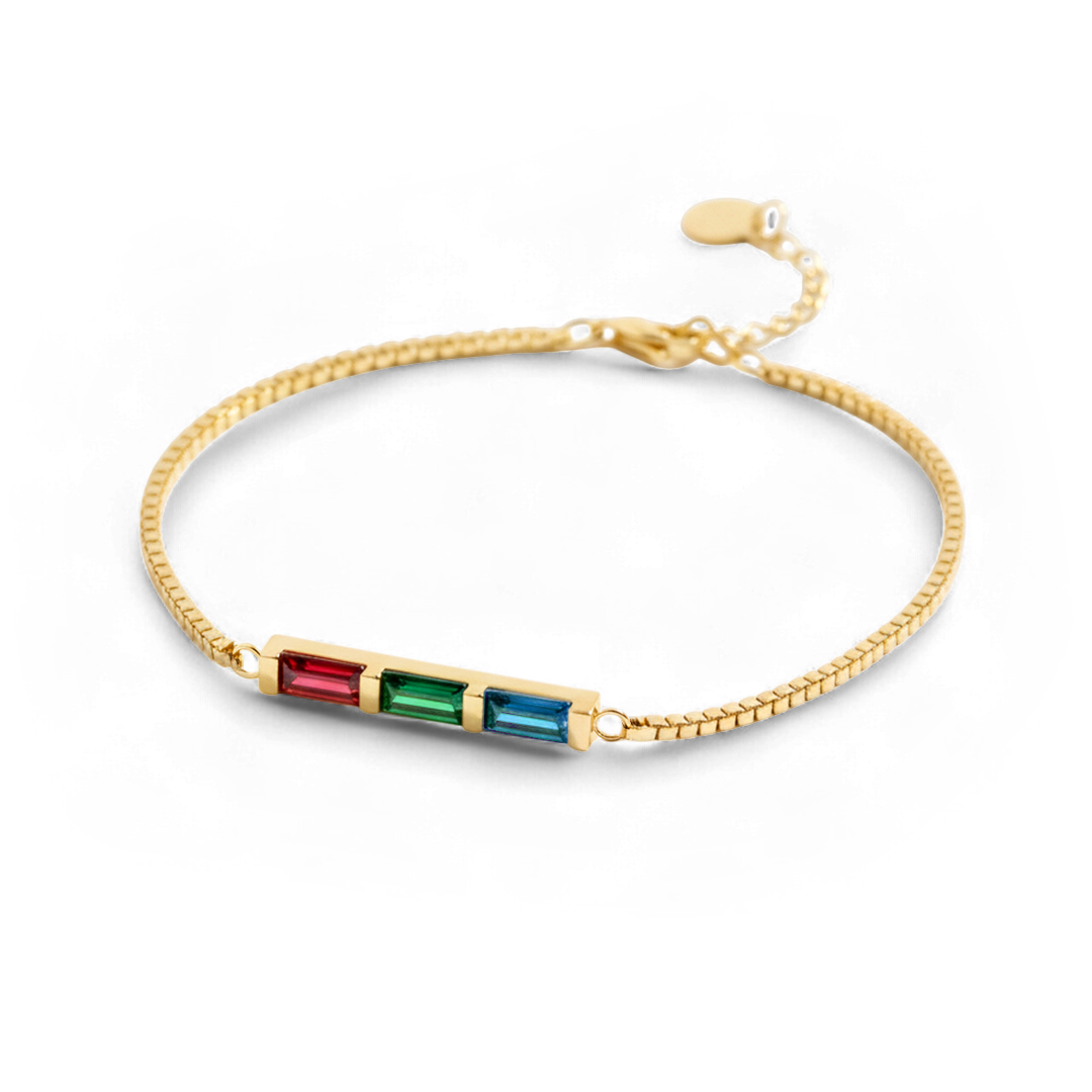 Pulsera arcoíris con piedra de nacimiento