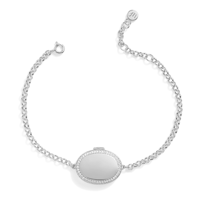 Pulsera con medallón ovalado personalizado