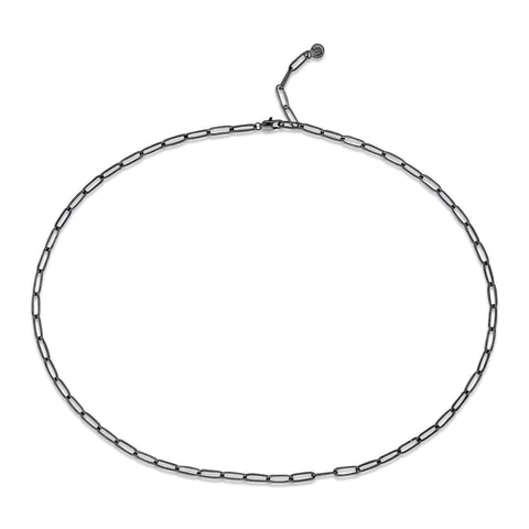 Paper Clip Chain Necklace – Black