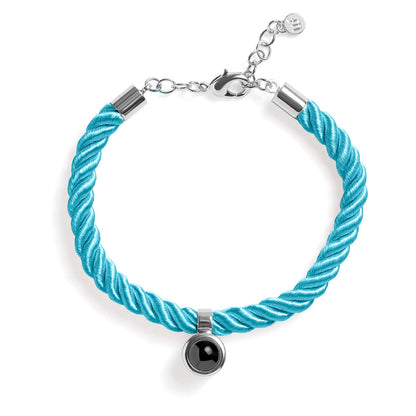 Pulsera Personalizada de Cuerda con Foto Circular