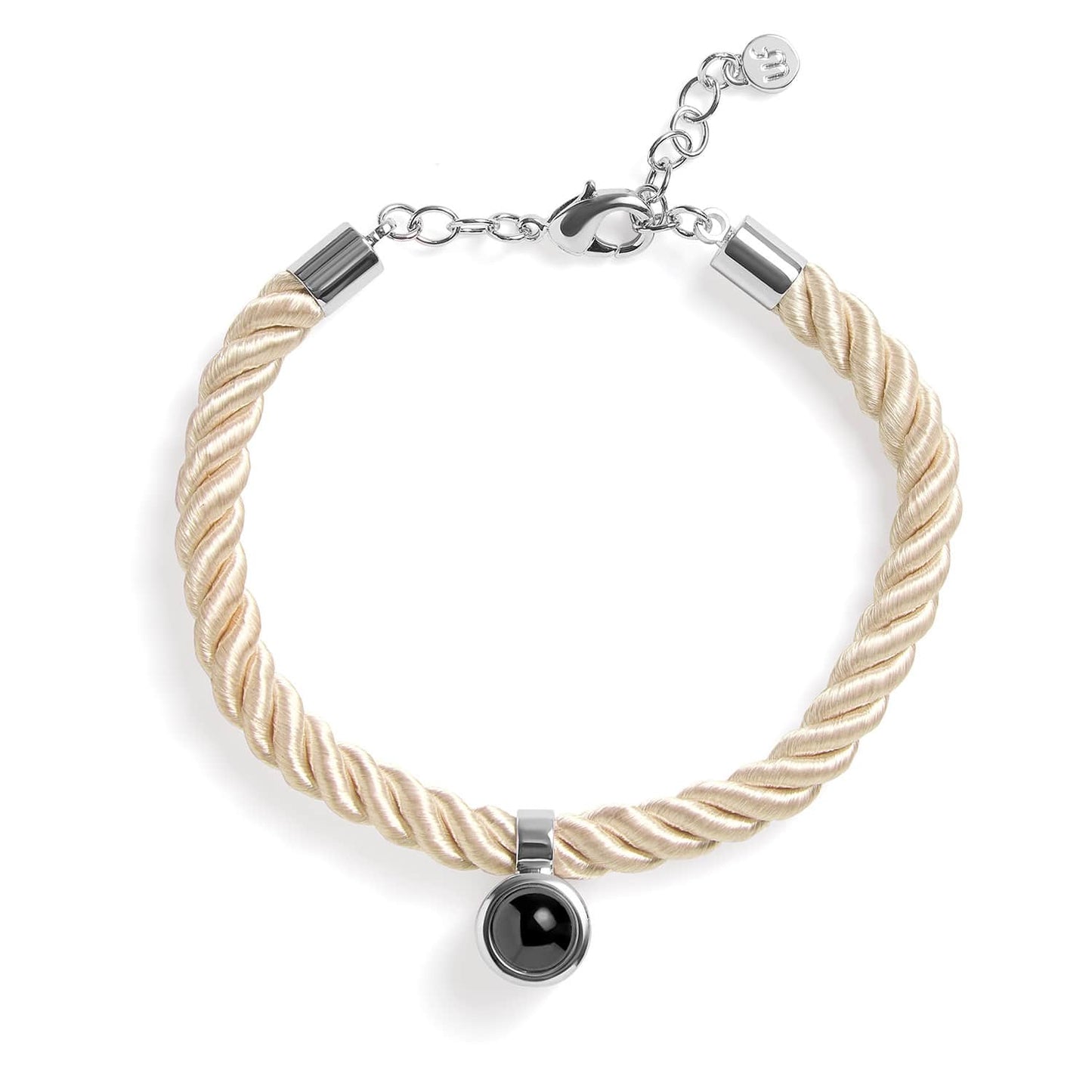 Pulsera Personalizada de Cuerda con Foto Circular