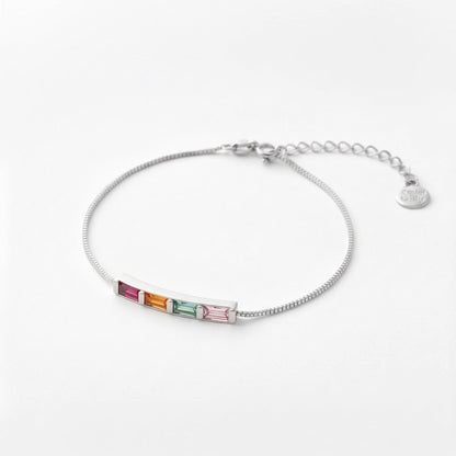 Pulsera arcoíris con piedra de nacimiento