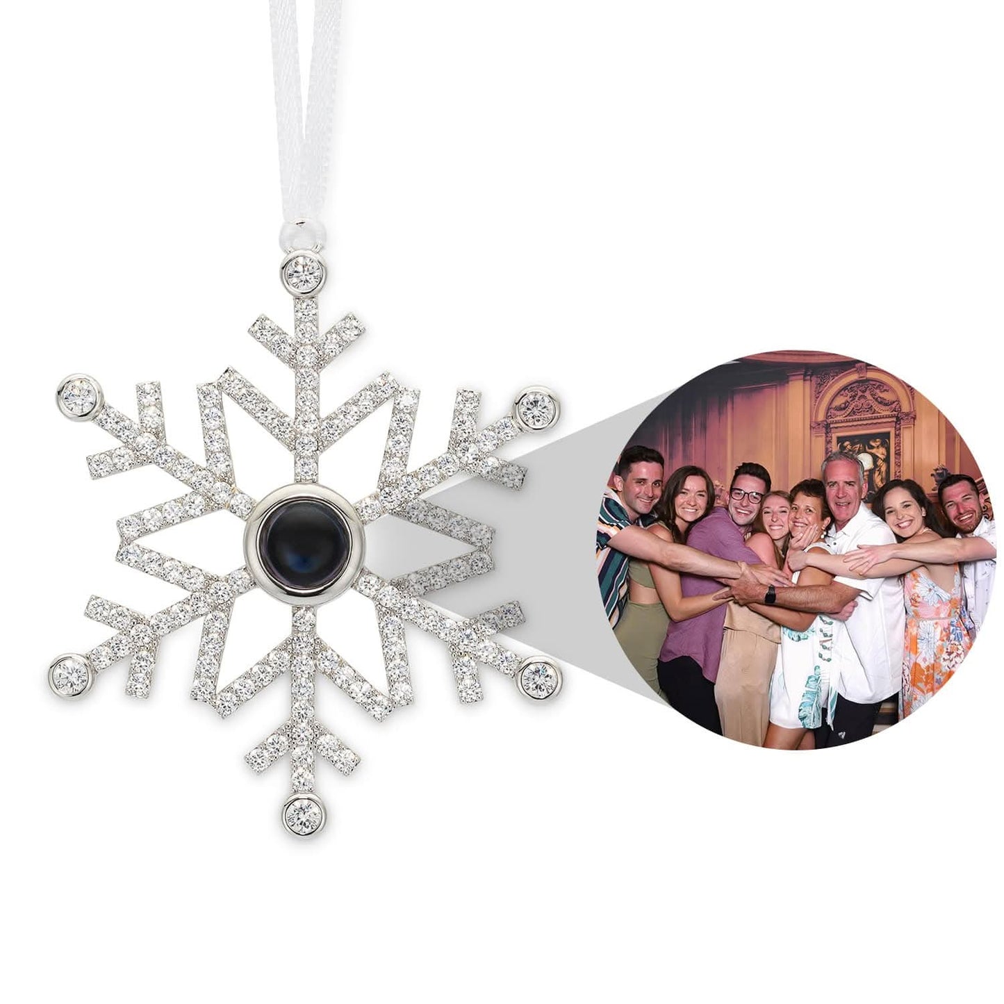 Adorno personalizado con foto de copo de nieve