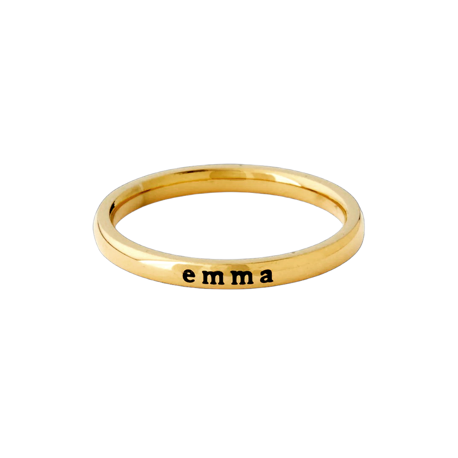 Los anillos con nombre son compactos y apilables